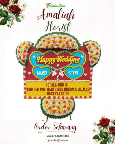 Karangan Papan Bunga Pernikahan di Botodayaan